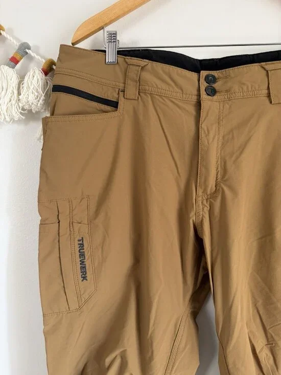 Truewerk Mens T1 Werkpant Cargo Utility Performance Work Pant Outdoor Sand 38x30 - Picture 6 of 11